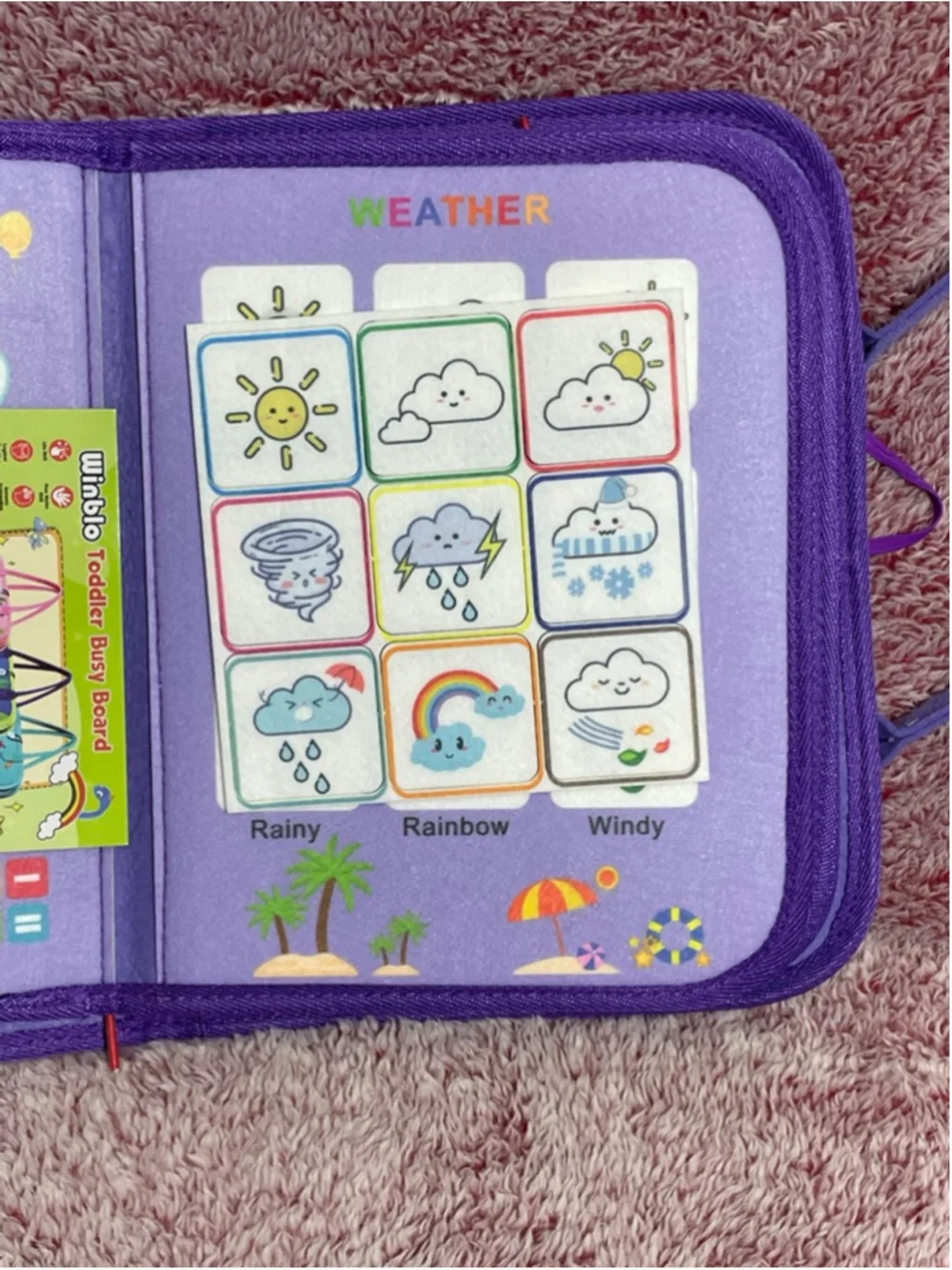 Girls Winblo toddler Montessori Learning Busy Board Purple